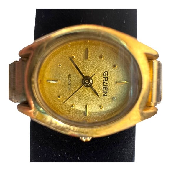 Vtg Gruen Womens Quartz Watch Stainless Steel Gold-Tone Swiss 208-902 Untested - Picture 2 of 6